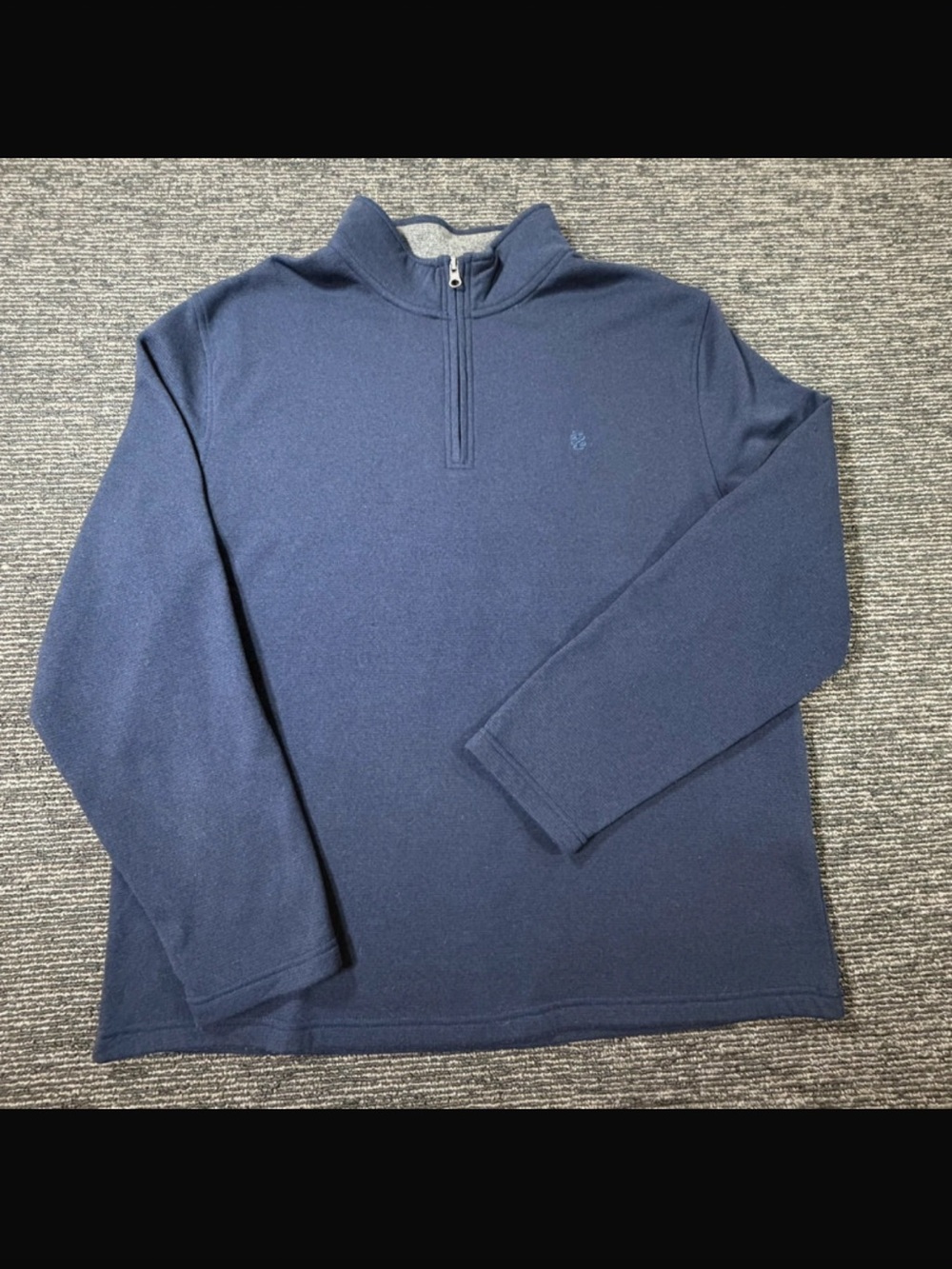 IZOD Men's Navy Quarter-Zip Long Sleeve Mock Neck Sweater Pullover